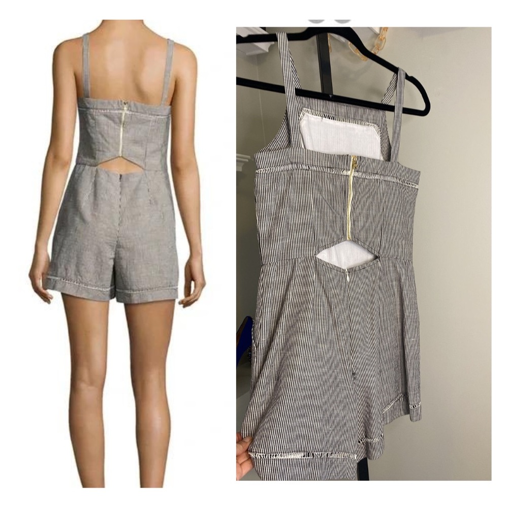 Trina Turk Acai Sleeveless Striped Romper, Black/White - Picture 2 of 16